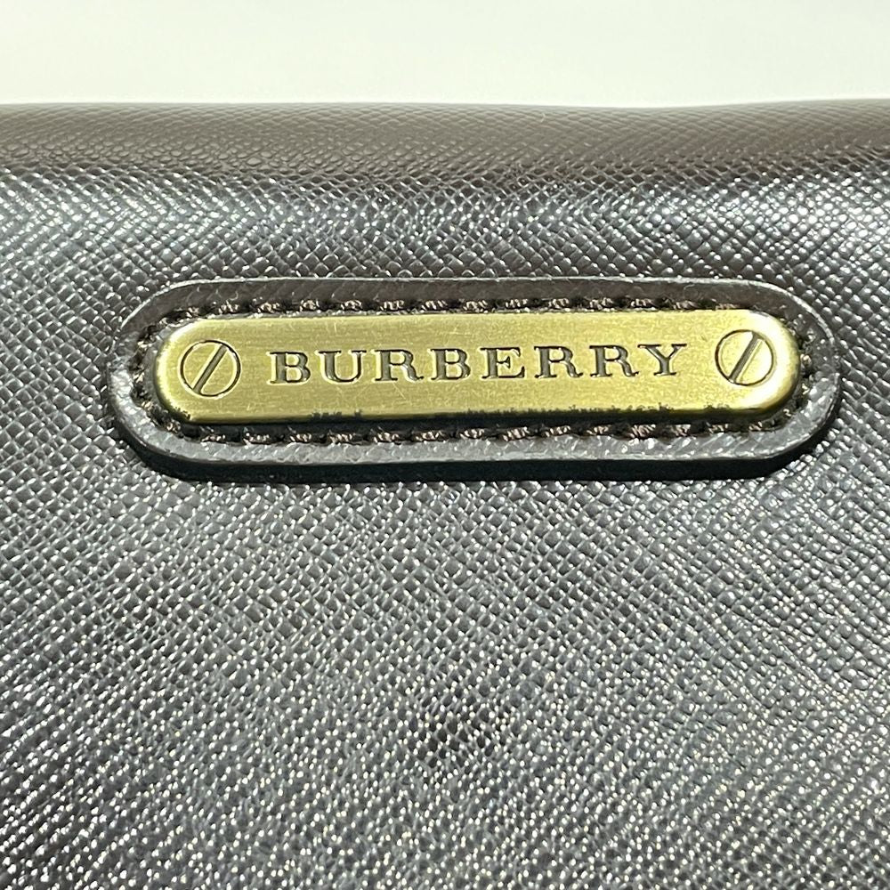 BURBERRY(バーバリー) ロゴ プレート 内部チェック ボーリングバッグ ミニ ハンドバッグ レザー レディース【中古AB】20240629