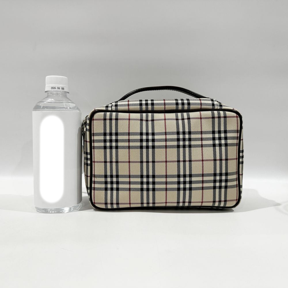 BURBERRY(バーバリー) チェック バニティ ミニ ハンドバッグ キャンバス/レザー レディース【中古B】20240629