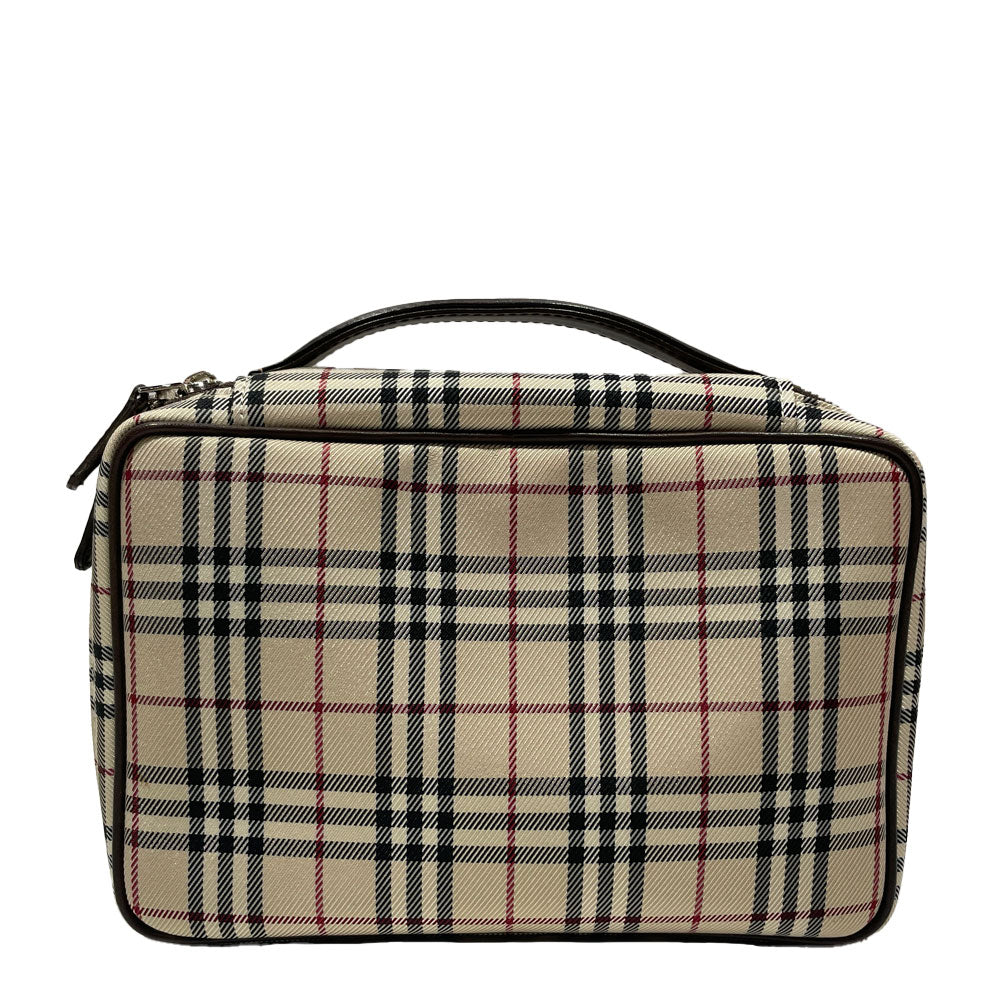 BURBERRY(バーバリー) チェック バニティ ミニ ハンドバッグ キャンバス/レザー レディース【中古B】20240629