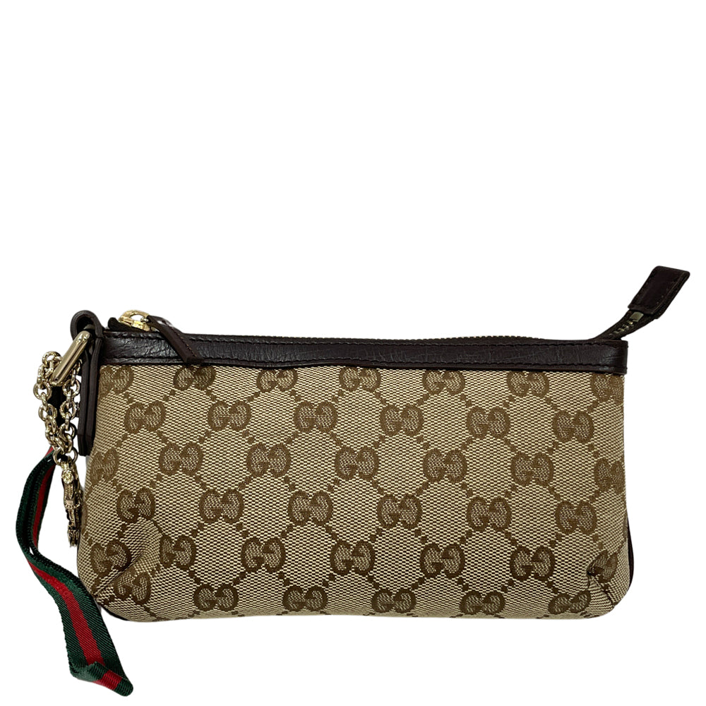 GUCCI(グッチ) シェリーライン チャーム付き 152507 ポーチ GGキャンバス/レザー レディース【中古A】20240630