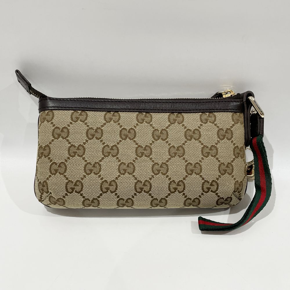 GUCCI(グッチ) シェリーライン チャーム付き 152507 ポーチ GGキャンバス/レザー レディース【中古A】20240630