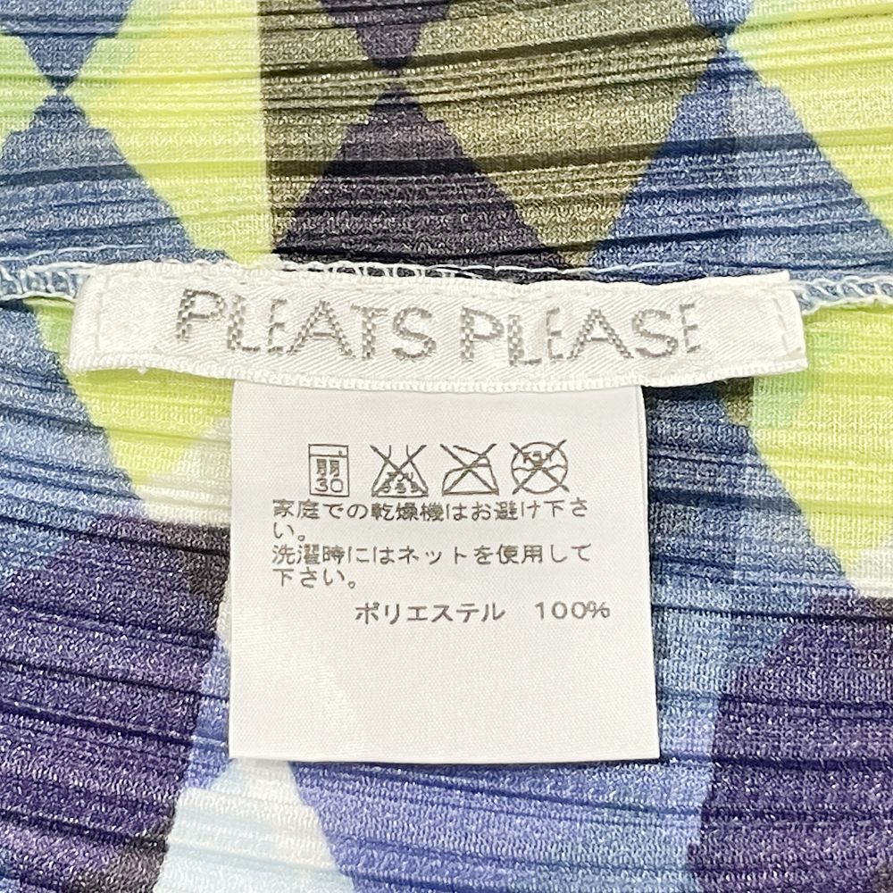 PLEATS PLEASE(プリーツプリーズ) イッセイミヤケ プリーツ加工 幾何学柄 長袖 サイズ3 PP33-JK758 カットソー ポリエステル レディース【中古AB】20240628