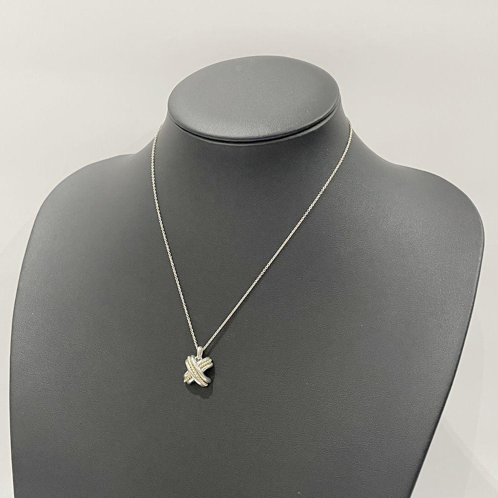 中古B/標準】TIFFANY&Co. ティファニー シグネチャークロス コンビ シルバー925 K18YG レディース ネックレス  シルバー20478065