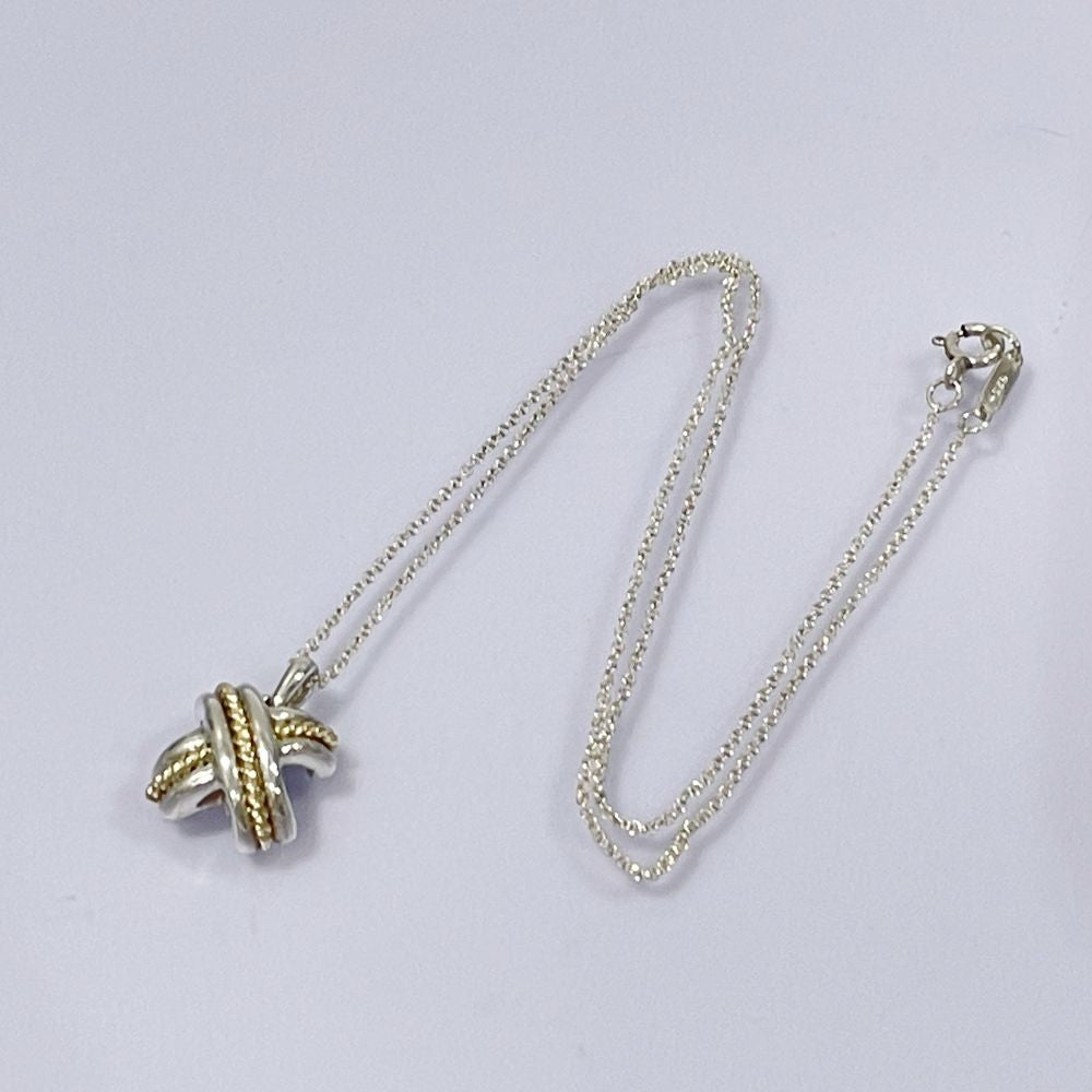 TIFFANY&Co.(ティファニー) シグネチャークロス コンビ ネックレス シルバー925/K18イエローゴールド レディース【中古B】20240716