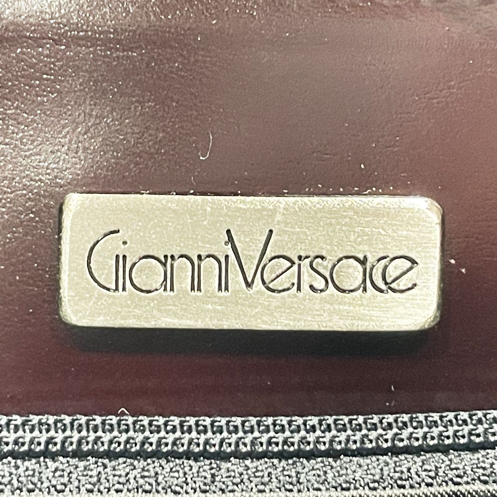 Gianni Versace(ジャンニ・ヴェルサーチ) ロゴ 2WAY ミニ トップハンドル ハンドバッグ レザー レディース【中古B】20240707