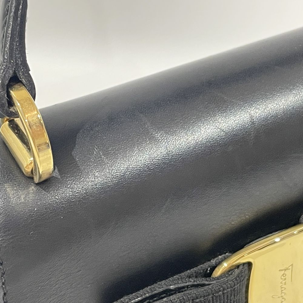 Salvatore Ferragamo(サルヴァトーレフェラガモ) ヴァラ リボン トップハンドル AT21 5677 ハンドバッグ レザー レディース【中古B】20240707