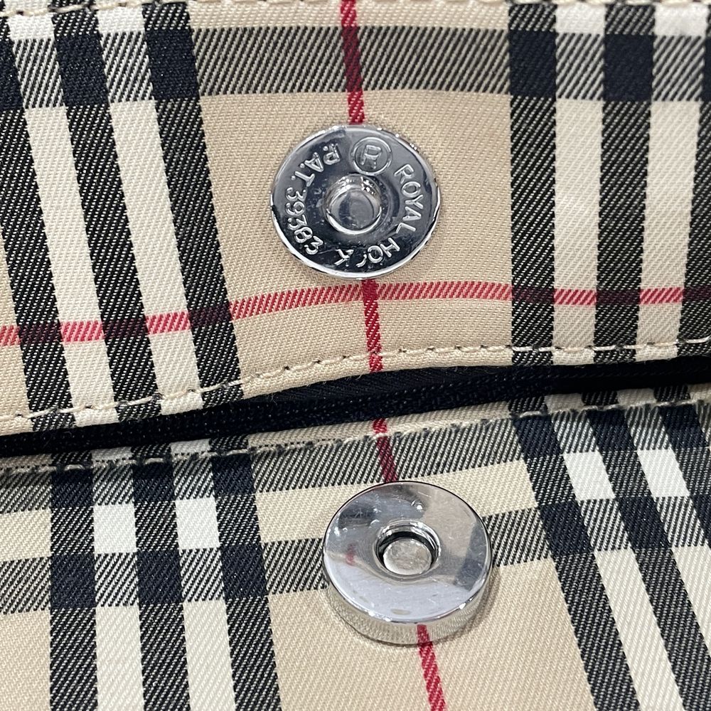 BURBERRY(バーバリー) ロンドン チェック スクエア型 トートバッグ キャンバス/レザー レディース【中古AB】20240707