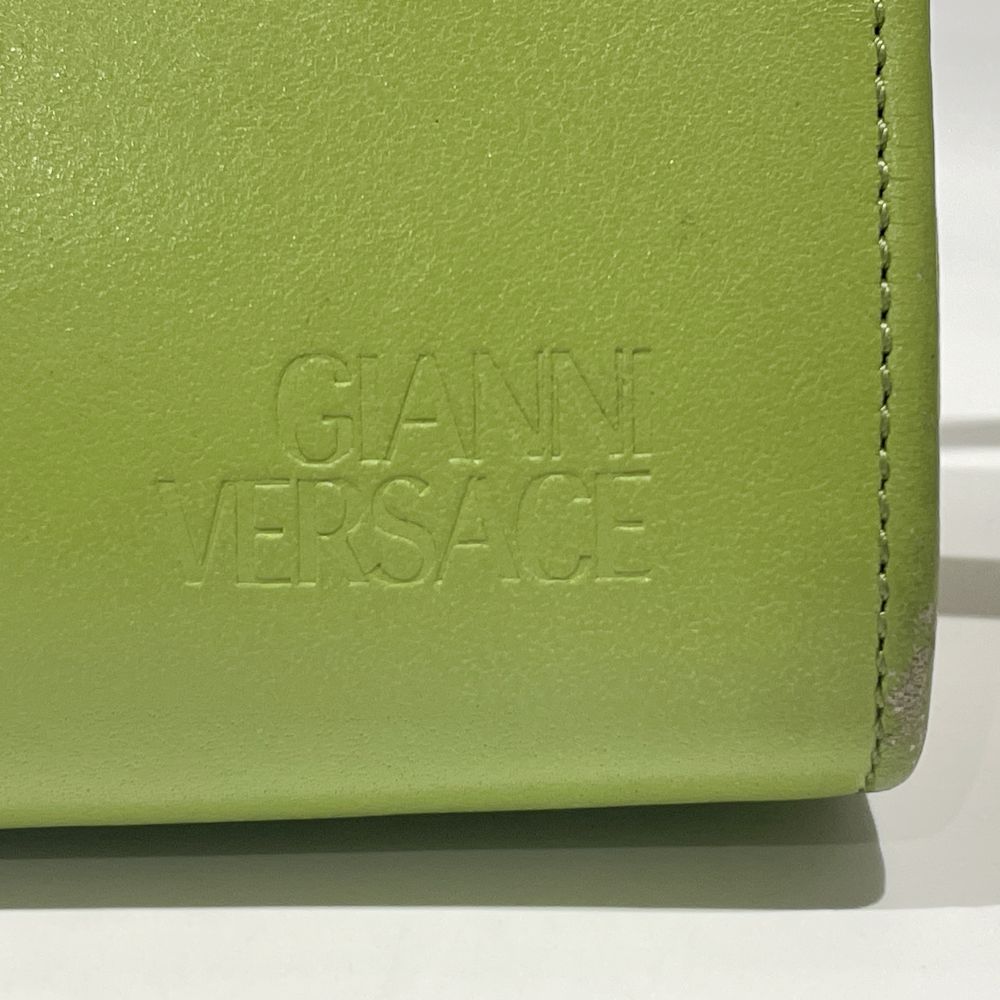 Gianni Versace(ジャンニ・ヴェルサーチ) ロゴ トリプルカラー 2WAY 替えストラップ付 ハンドバッグ レザー レディース【中古B】20240707