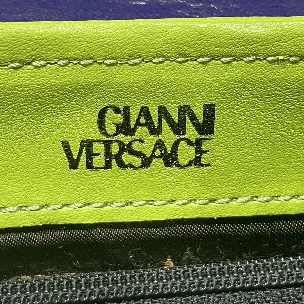 Gianni Versace(ジャンニ・ヴェルサーチ) ロゴ トリプルカラー 2WAY 替えストラップ付 ハンドバッグ レザー レディース【中古B】20240707