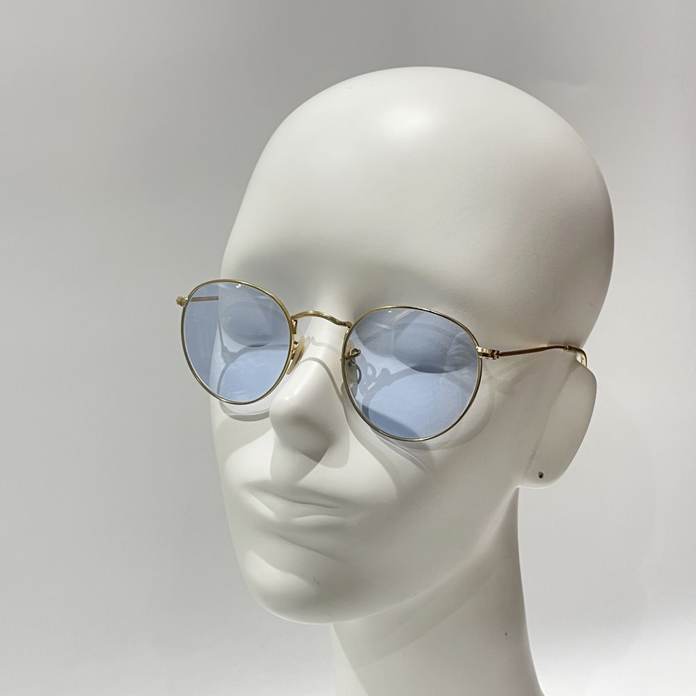 Ray-Ban(レイバン) ROUNDMETAL ラウンドメタル ミル打ち ライトブルーレンズ RB3447V サングラス メタル/プラスチック ユニセックス【中古AB】20240720