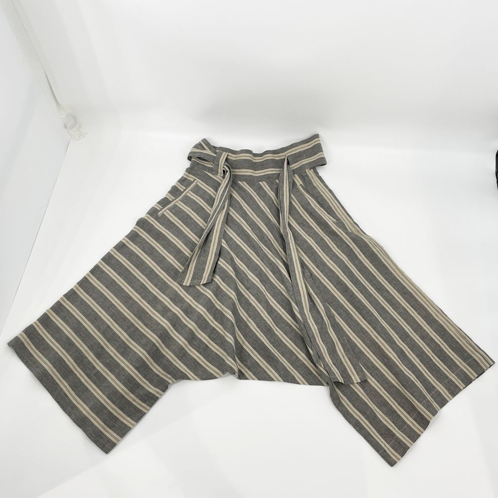 ISSEY MIYAKE(イッセイミヤケ) ペルマネンテ ストライプ ヴィンテージ サルエルパンツ コットンリネン/シルク レディース【中古B】20240721