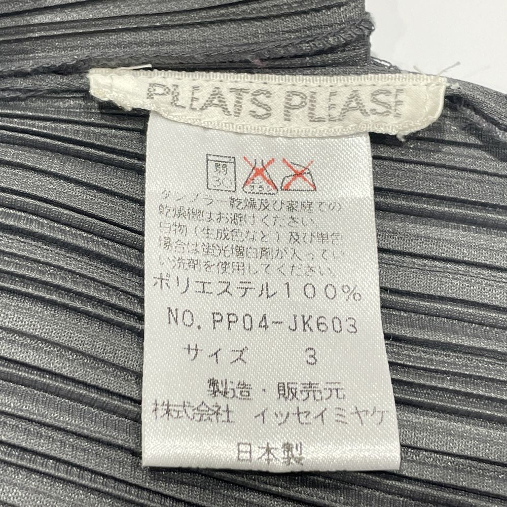 PLEATS PLEASE(プリーツプリーズ) イッセイミヤケ プリーツ加工 ハイネック ノースリーブ サイドスリット サイズ3 PP04-JK603 カットソー ポリエステル レディース【中古B】20240707