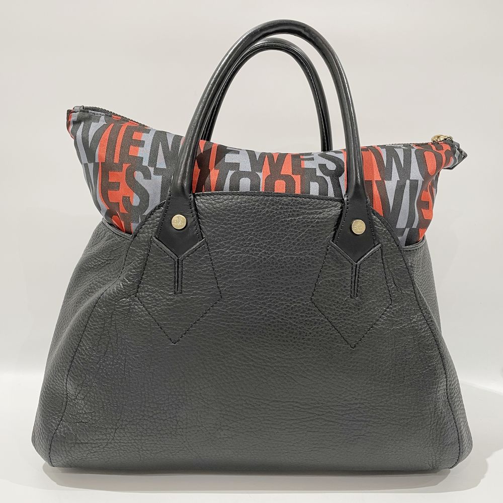 Vivienne Westwood(ヴィヴィアンウエストウッド) オーブ 内部ロゴ柄 ハンドバッグ レザー レディース【中古B】20240706