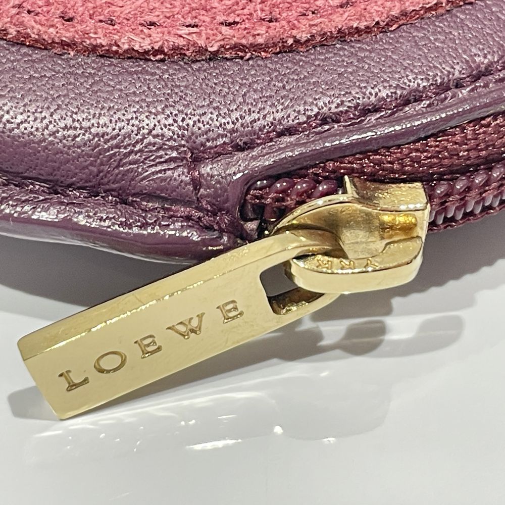 LOEWE(ロエベ) ロゴ 丸型 ラウンド 小銭入れ ヴィンテージ コインケース レザー/スエード レディース【中古AB】20240712