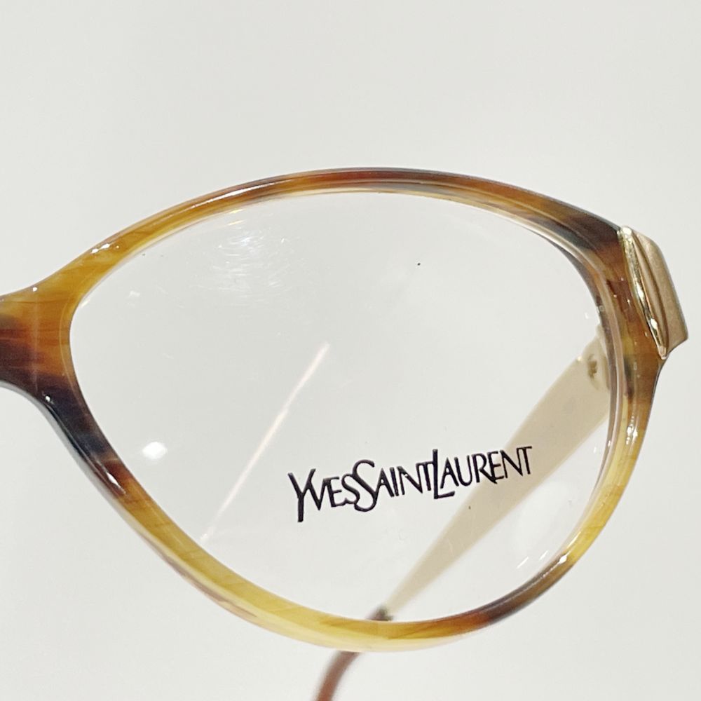 中古A/美品】YVES SAINT LAURENT イヴ・サンローラン ヴィンテージ ロゴ オーバル アイウェア コンビ レディース サングラス  5061 イエロー20479820