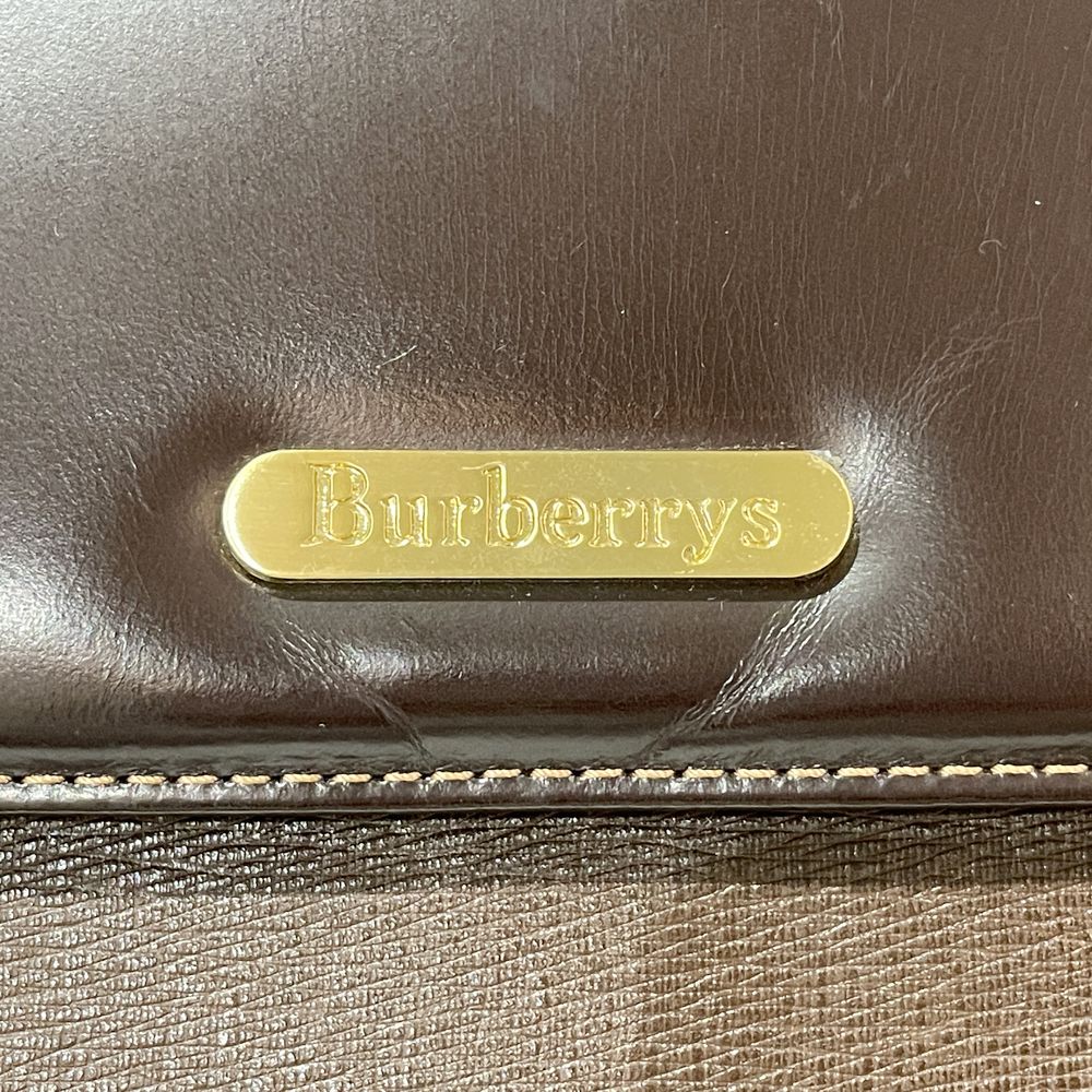 Burberrys(バーバリーズ) ロゴプレート 2WAY トップハンドル 内部チェック ハンドバッグ レザー レディース【中古AB】20240803