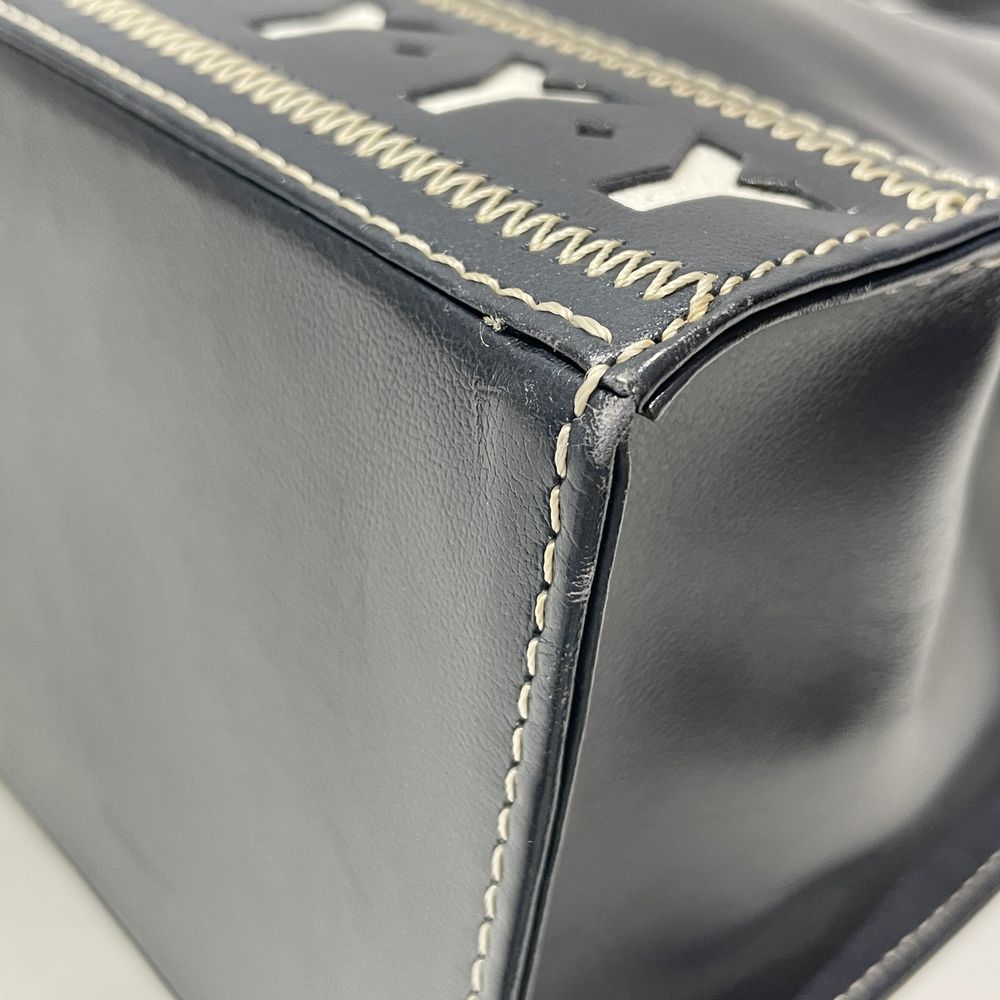 中古B/標準】YVES SAINT LAURENT イヴ・サンローラン Yカットアウト チャーム付き ヴィンテージ レディース トートバッグ  ネイビー20479836