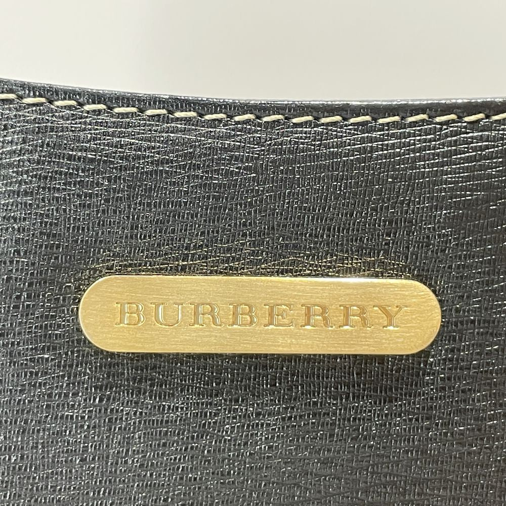 BURBERRY(バーバリー) ロゴ プレート 内部チェック 肩掛け ショルダーバッグ レザー レディース【中古AB】20240713