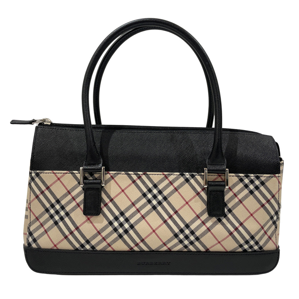 BURBERRY(バーバリー) ロゴ チェック ヴィンテージ ハンドバッグ キャンバス/レザー レディース【中古AB】20240714