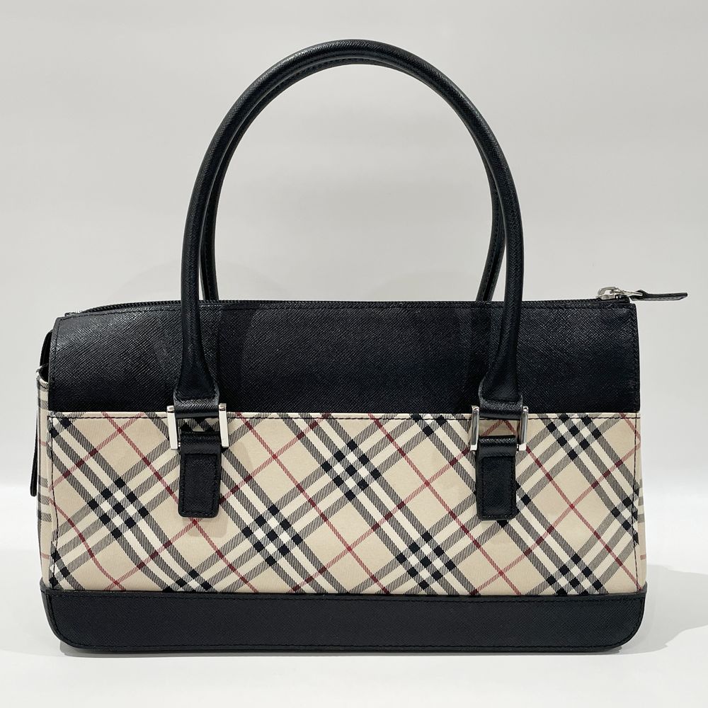 BURBERRY(バーバリー) ロゴ チェック ヴィンテージ ハンドバッグ キャンバス/レザー レディース【中古AB】20240714