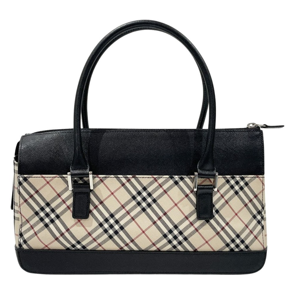 BURBERRY(バーバリー) ロゴ チェック ヴィンテージ ハンドバッグ キャンバス/レザー レディース【中古AB】20240714