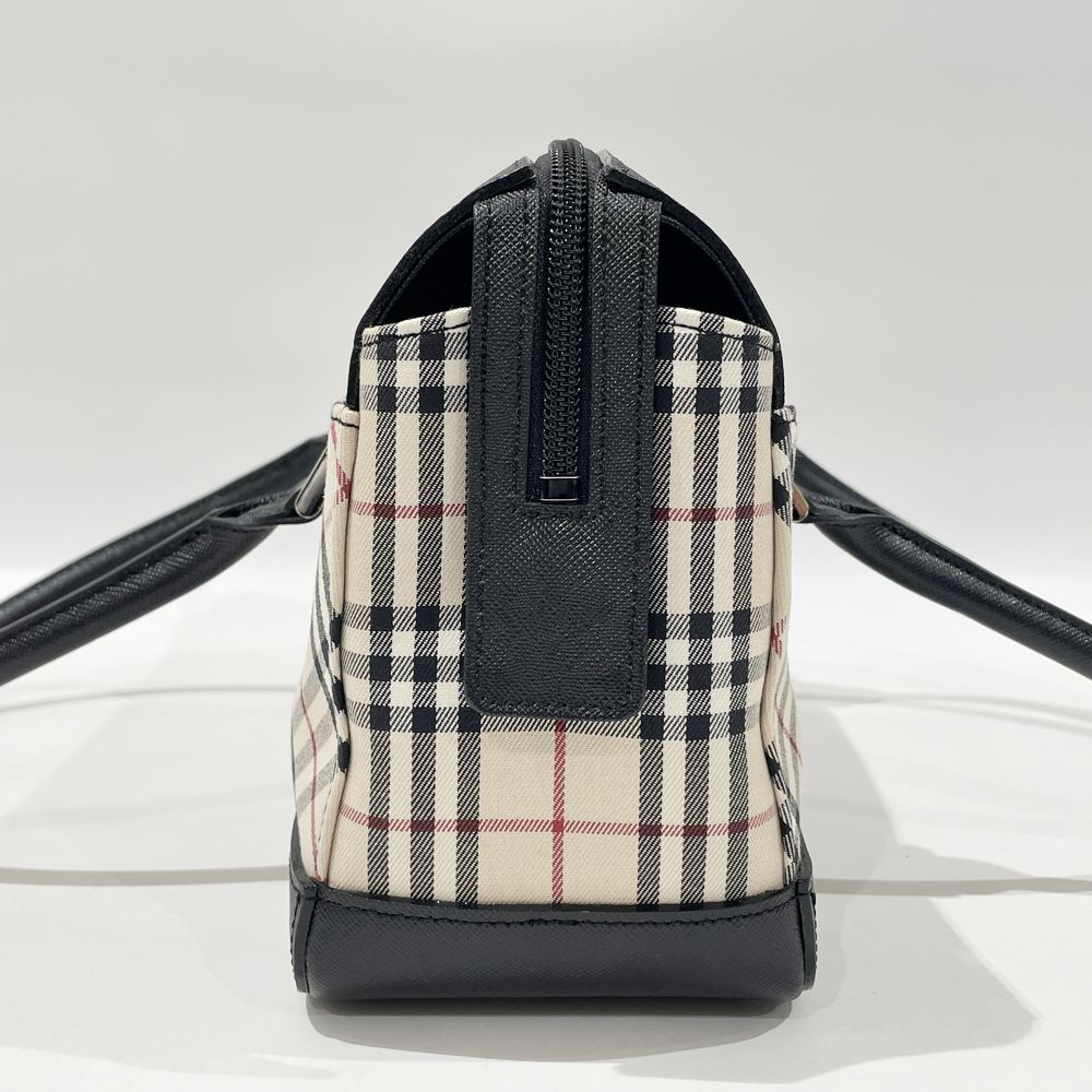 BURBERRY(バーバリー) ロゴ チェック ヴィンテージ ハンドバッグ キャンバス/レザー レディース【中古AB】20240714