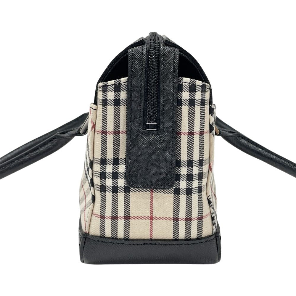 BURBERRY(バーバリー) ロゴ チェック ヴィンテージ ハンドバッグ キャンバス/レザー レディース【中古AB】20240714