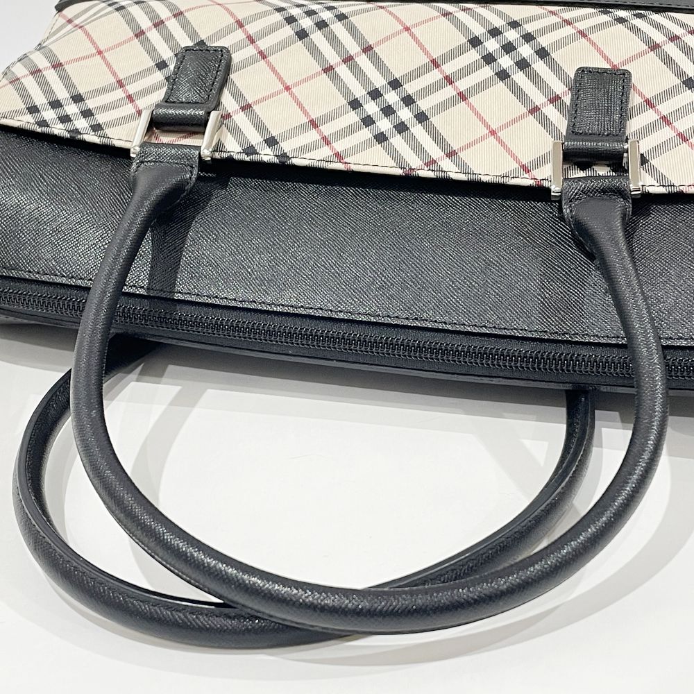 BURBERRY(バーバリー) ロゴ チェック ヴィンテージ ハンドバッグ キャンバス/レザー レディース【中古AB】20240714