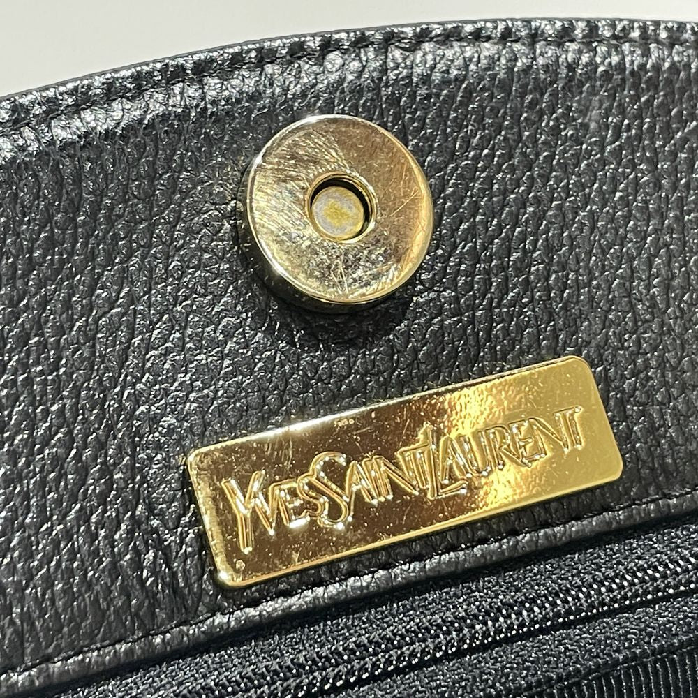 YVES SAINT LAURENT(イヴ・サンローラン) YSL ロゴ ぷっくりライン ヴィンテージ ハンドバッグ レザー レディース【中古AB】20240713