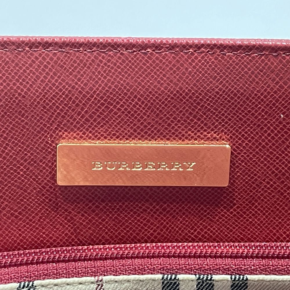 BURBERRY(バーバリー) ロゴ プレート ミニ 内部チェック ハンドバッグ レザー レディース【中古AB】20240713