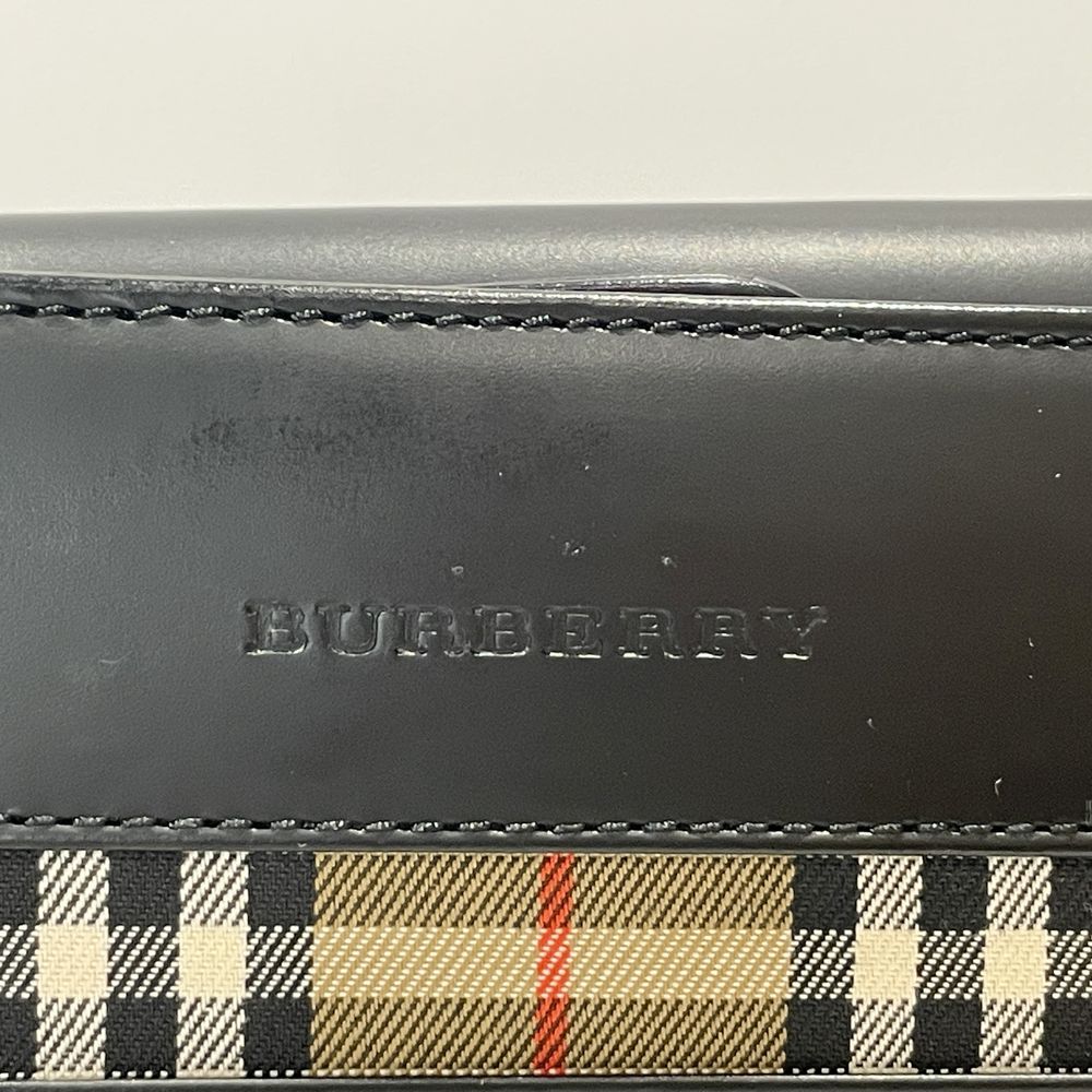 BURBERRY(バーバリー) ロゴ 一部チェック ワンショルダー ショルダーバッグ レザー レディース【中古AB】20240714