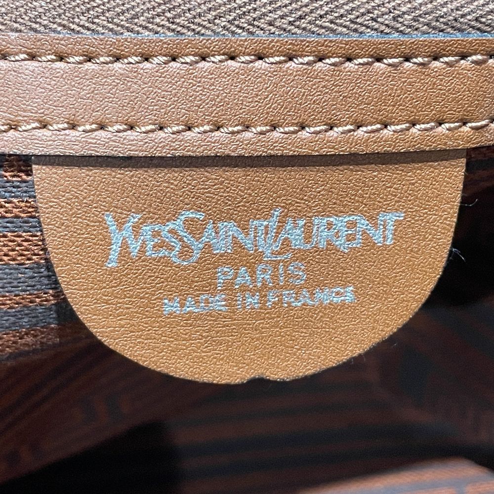 YVES SAINT LAURENT(イヴ・サンローラン) YSL ロゴ 民族 ヴィンテージ ボストンバッグ キャンバス/レザー レディース【中古B】20240714