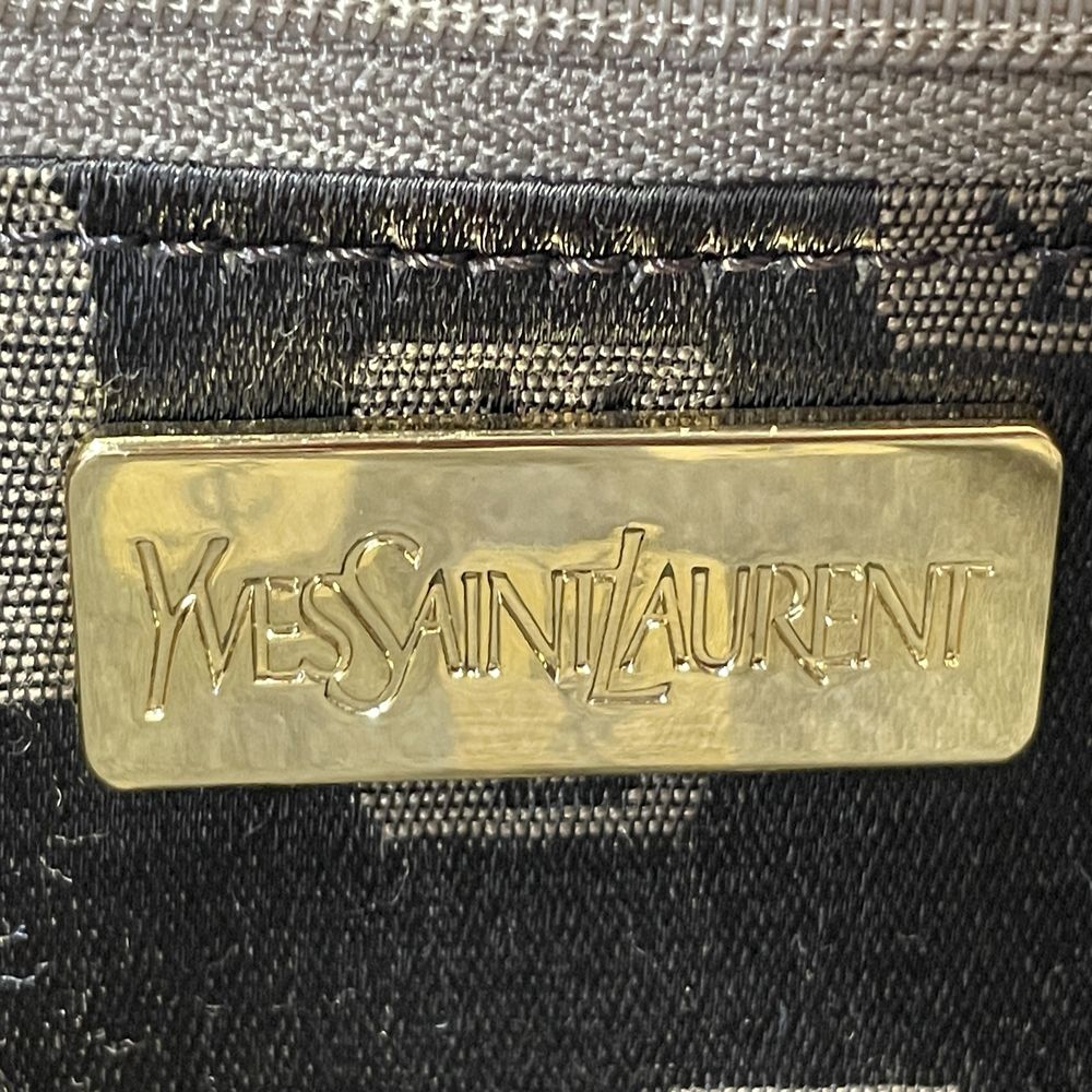 YVES SAINT LAURENT(イヴ・サンローラン) 編み込み 型押し チャーム付き ヴィンテージ トートバッグ レザー レディース【中古B】20240714