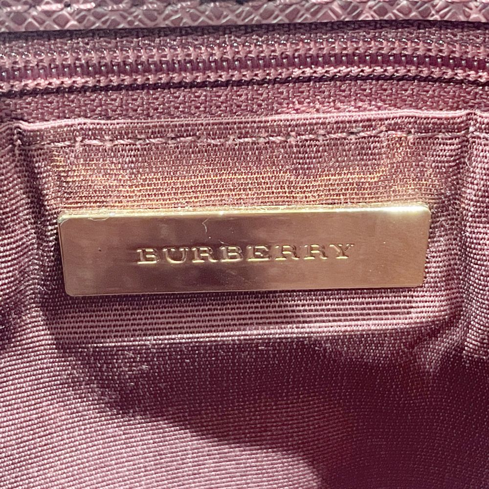 BURBERRY(バーバリー) ロゴ チェック 斜め掛け ショルダーバッグ キャンバス/レザー レディース【中古B】20240727