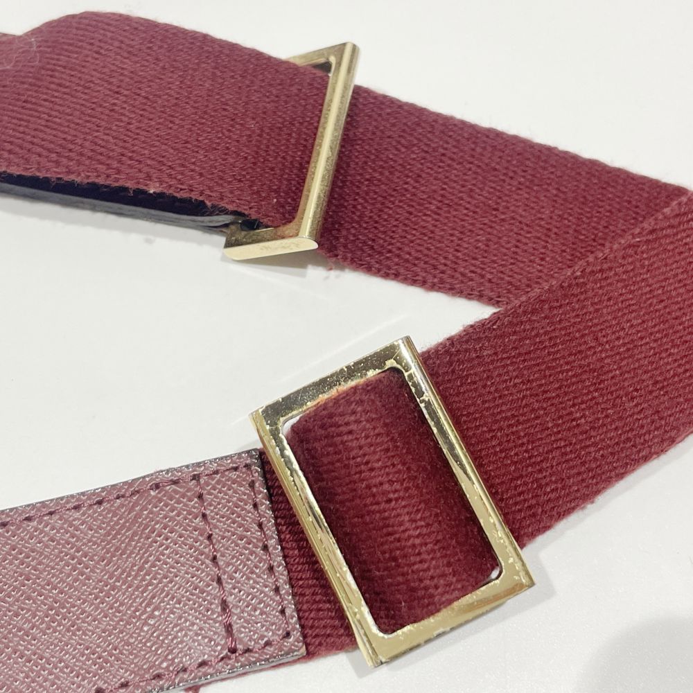 BURBERRY(バーバリー) ロゴ チェック 斜め掛け ショルダーバッグ キャンバス/レザー レディース【中古B】20240727