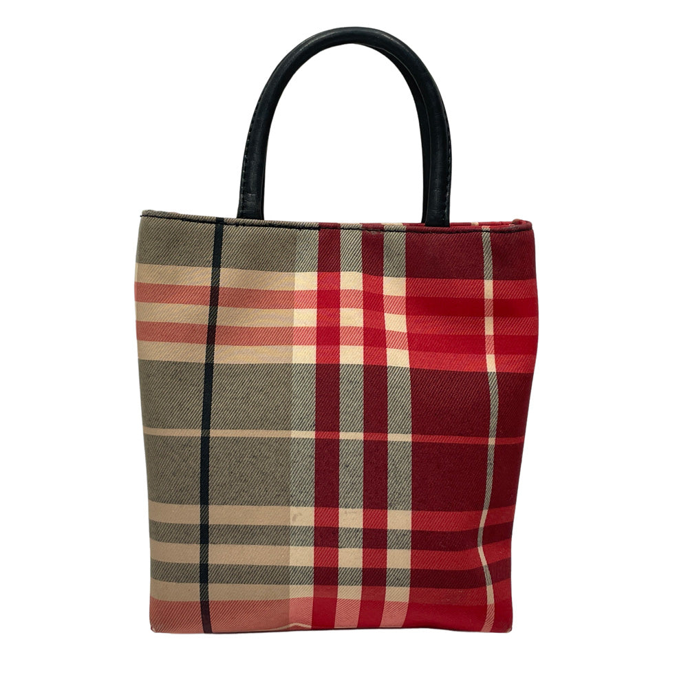 BURBERRY(バーバリー) ロンドン チェック スクエア型 ミニ ハンドバッグ キャンバス/レザー レディース【中古B】20240727