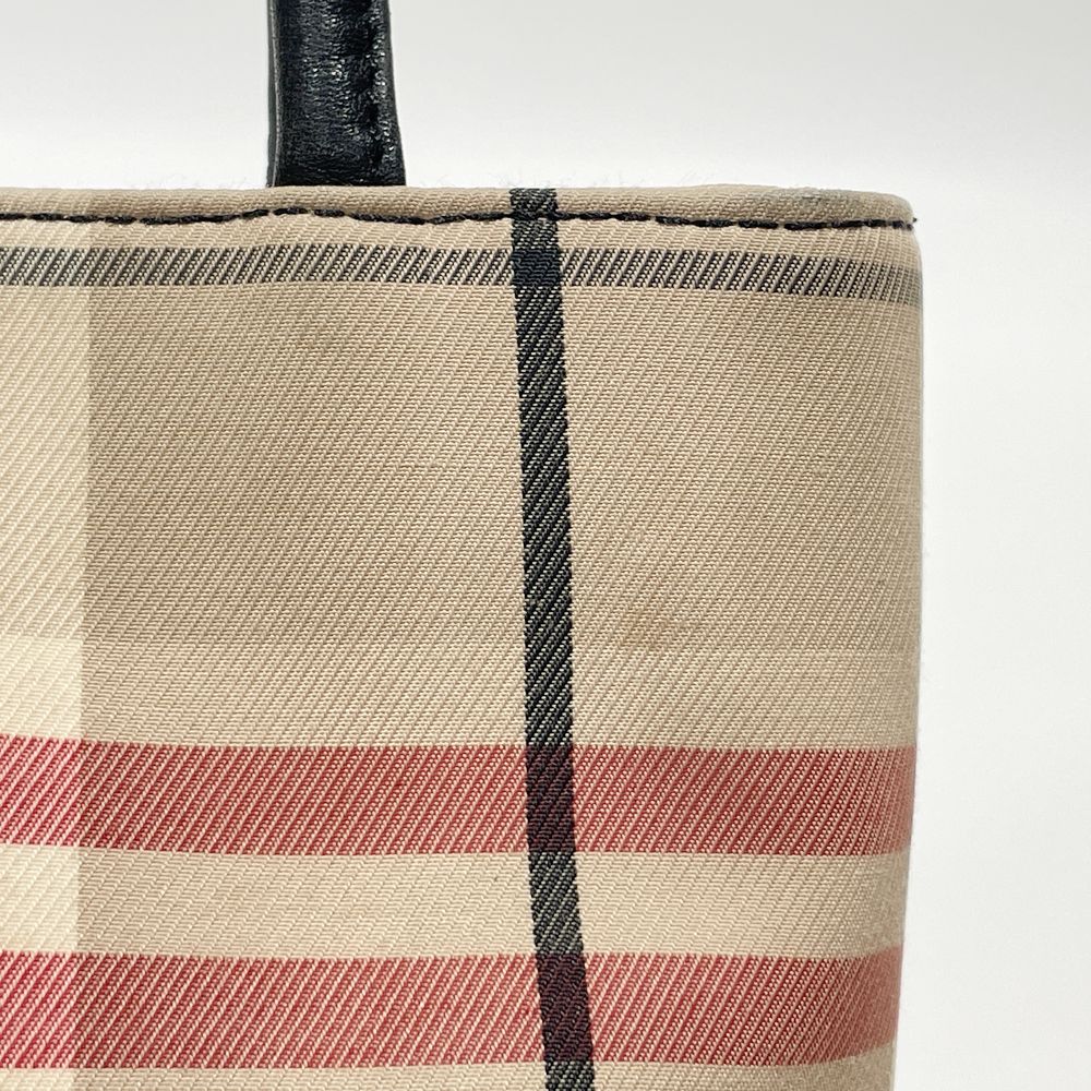 BURBERRY(バーバリー) ロンドン チェック スクエア型 ミニ ハンドバッグ キャンバス/レザー レディース【中古B】20240727