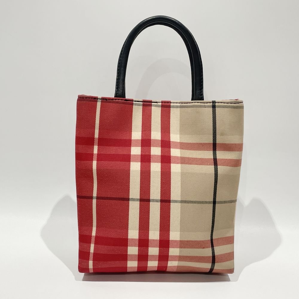 BURBERRY(バーバリー) ロンドン チェック スクエア型 ミニ ハンドバッグ キャンバス/レザー レディース【中古B】20240727