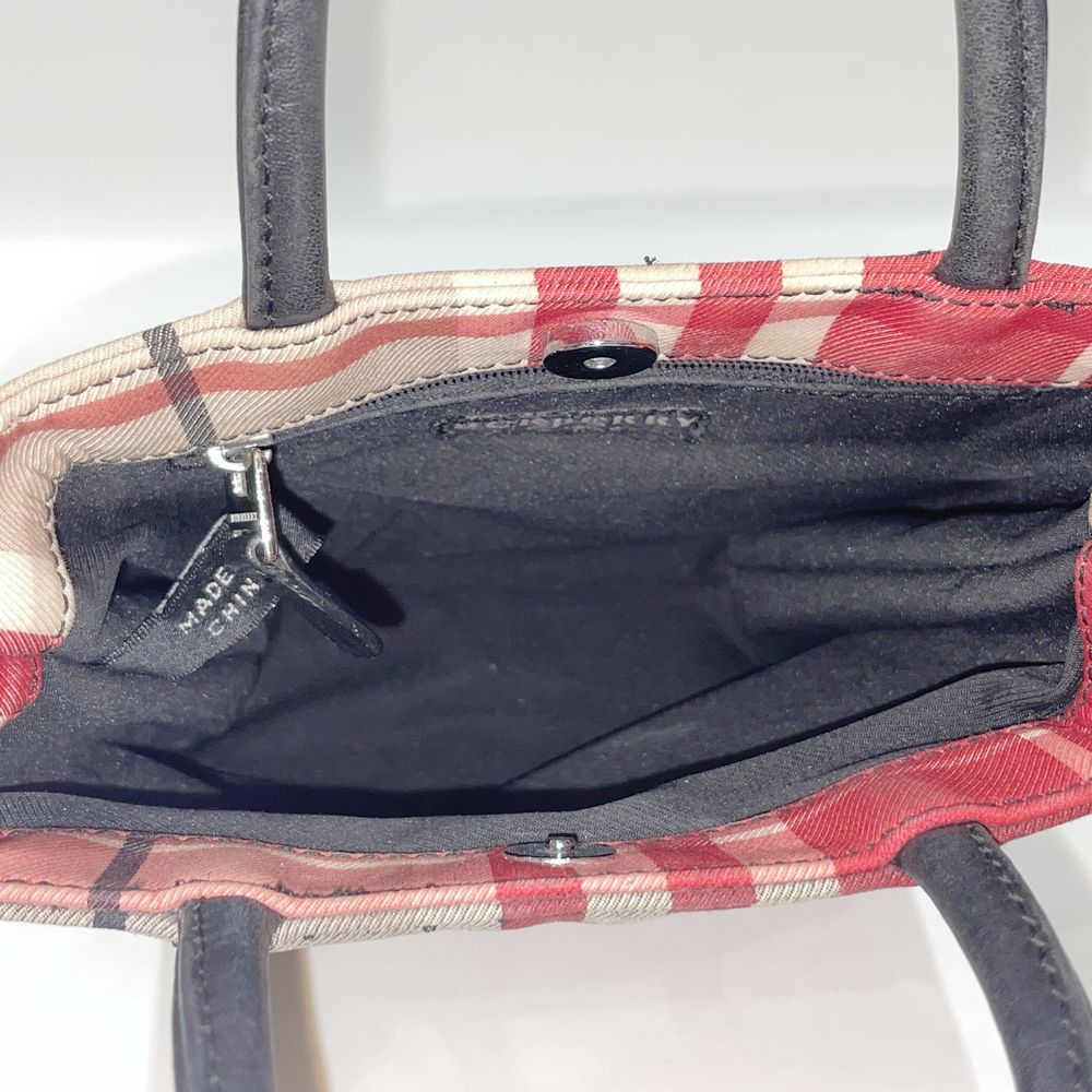 BURBERRY(バーバリー) ロンドン チェック スクエア型 ミニ ハンドバッグ キャンバス/レザー レディース【中古B】20240727