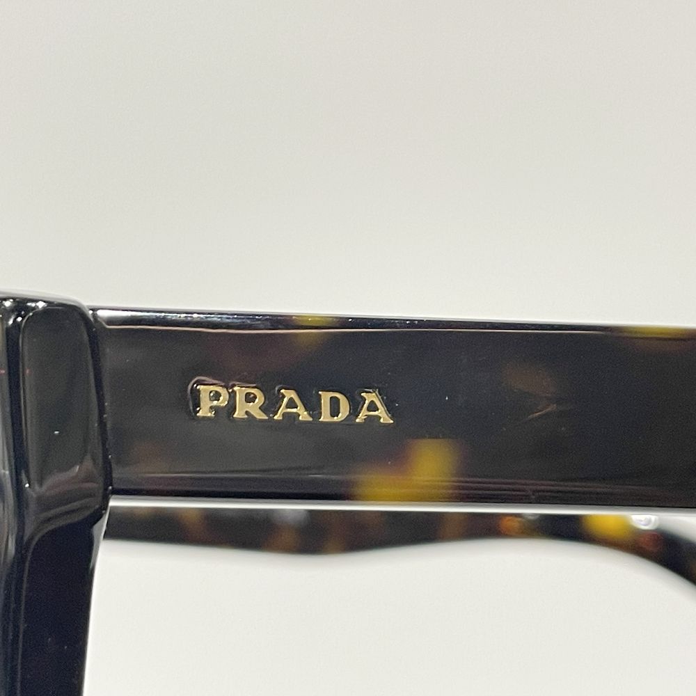 中古AB/使用感小】PRADA プラダ ウェリントン ロゴ デミ柄 レディース サングラス SPR09S-F ブラウン20480512