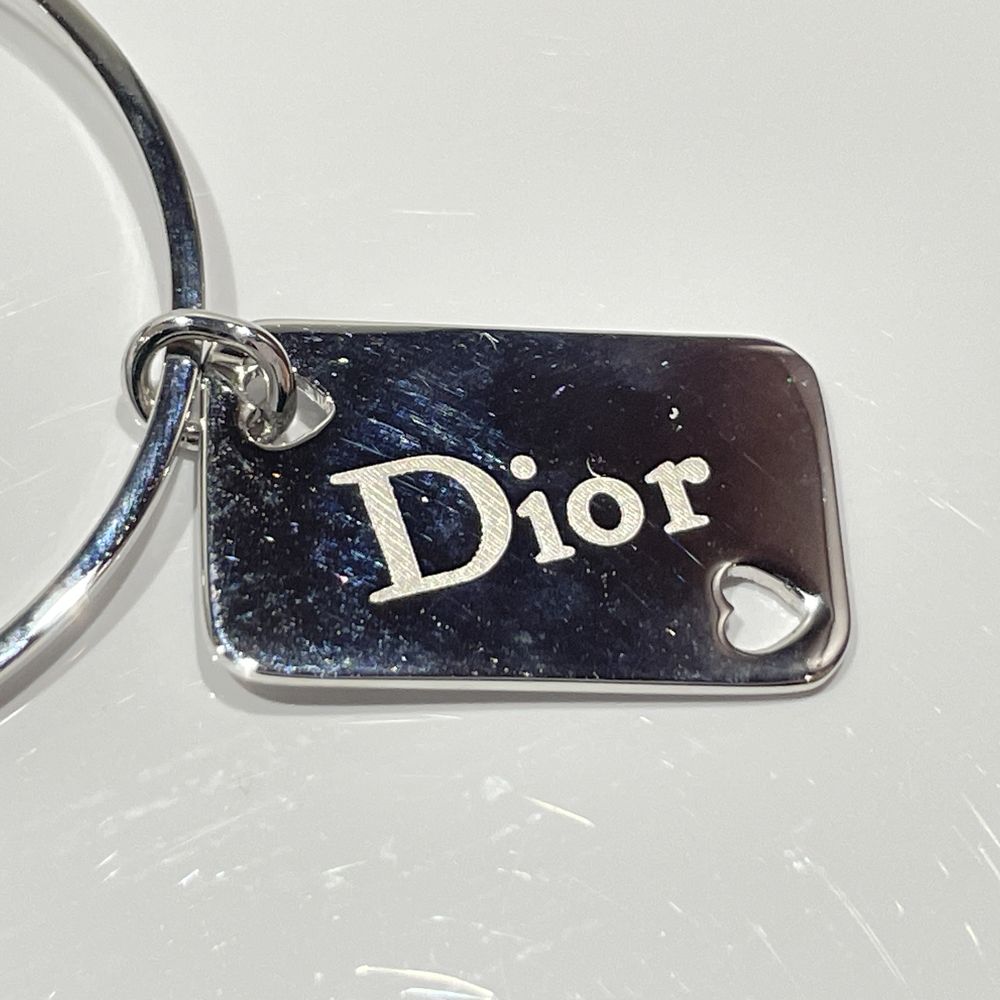 中古AB/使用感小】Christian Dior クリスチャンディオール ロゴ トランプ カットアウト ハート フープ ヴィンテージ メタル  レディース ピアス シルバー20480521