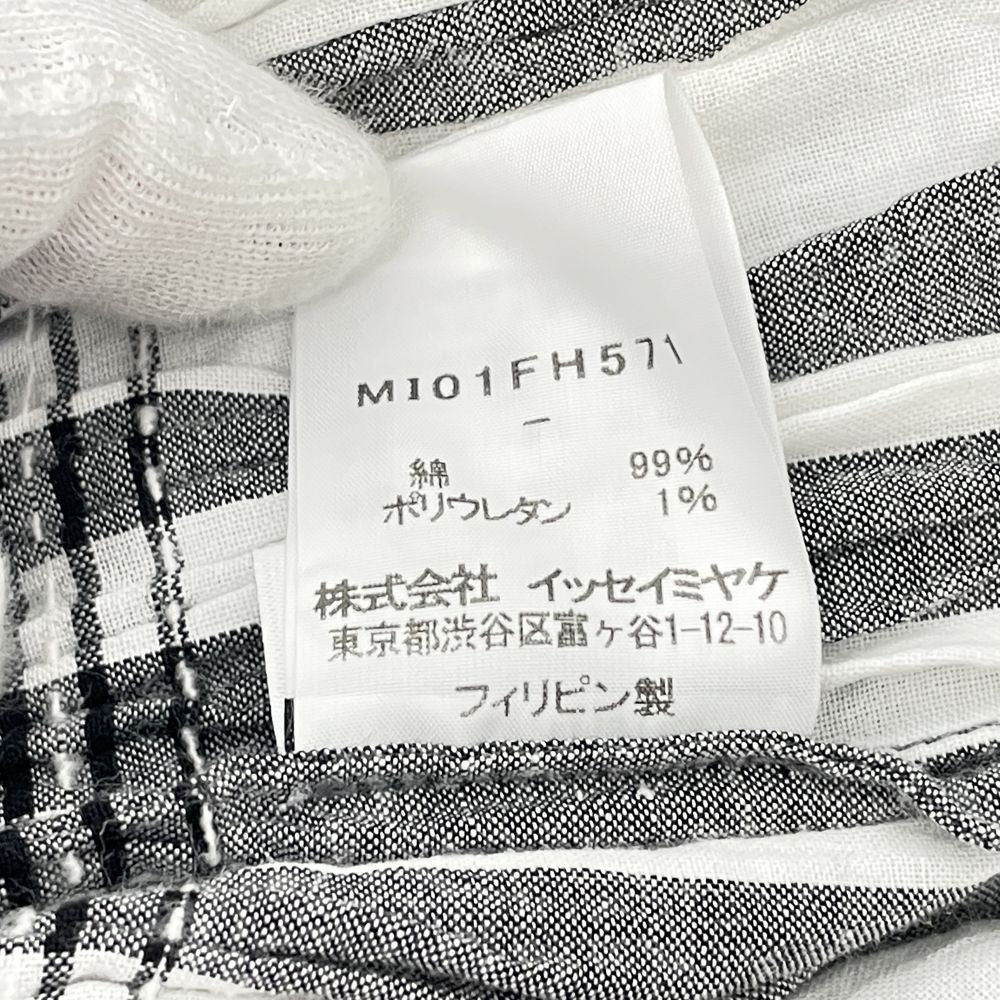 me ISSEY MIYAKE(ミー イッセイミヤケ) プリーツ加工 フレア チェック柄 ノースリーブ MI01FH571 ワンピース コットン/ポリウレタン レディース【中古AB】20240720