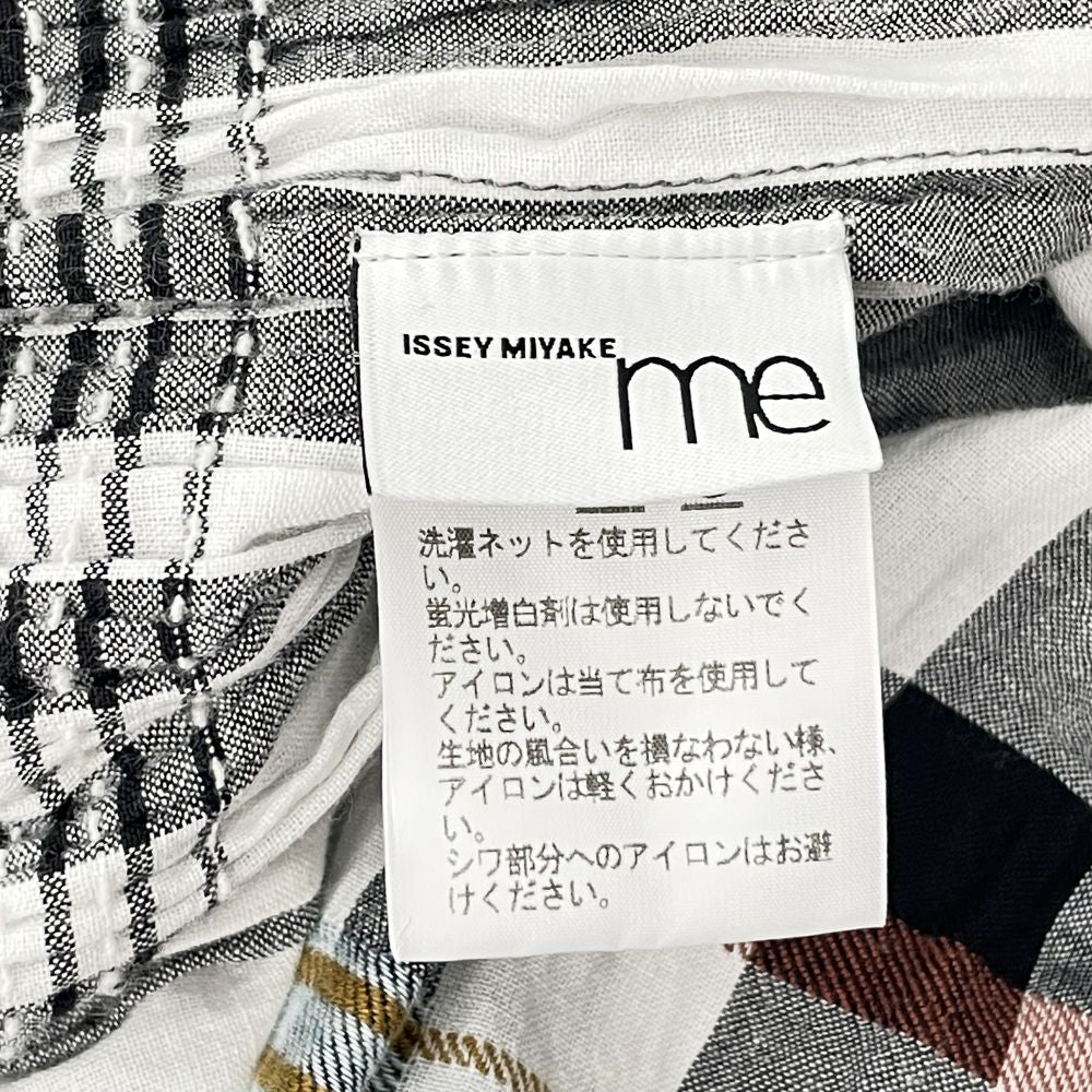 me ISSEY MIYAKE(ミー イッセイミヤケ) プリーツ加工 フレア チェック柄 ノースリーブ MI01FH571 ワンピース コットン/ポリウレタン レディース【中古AB】20240720