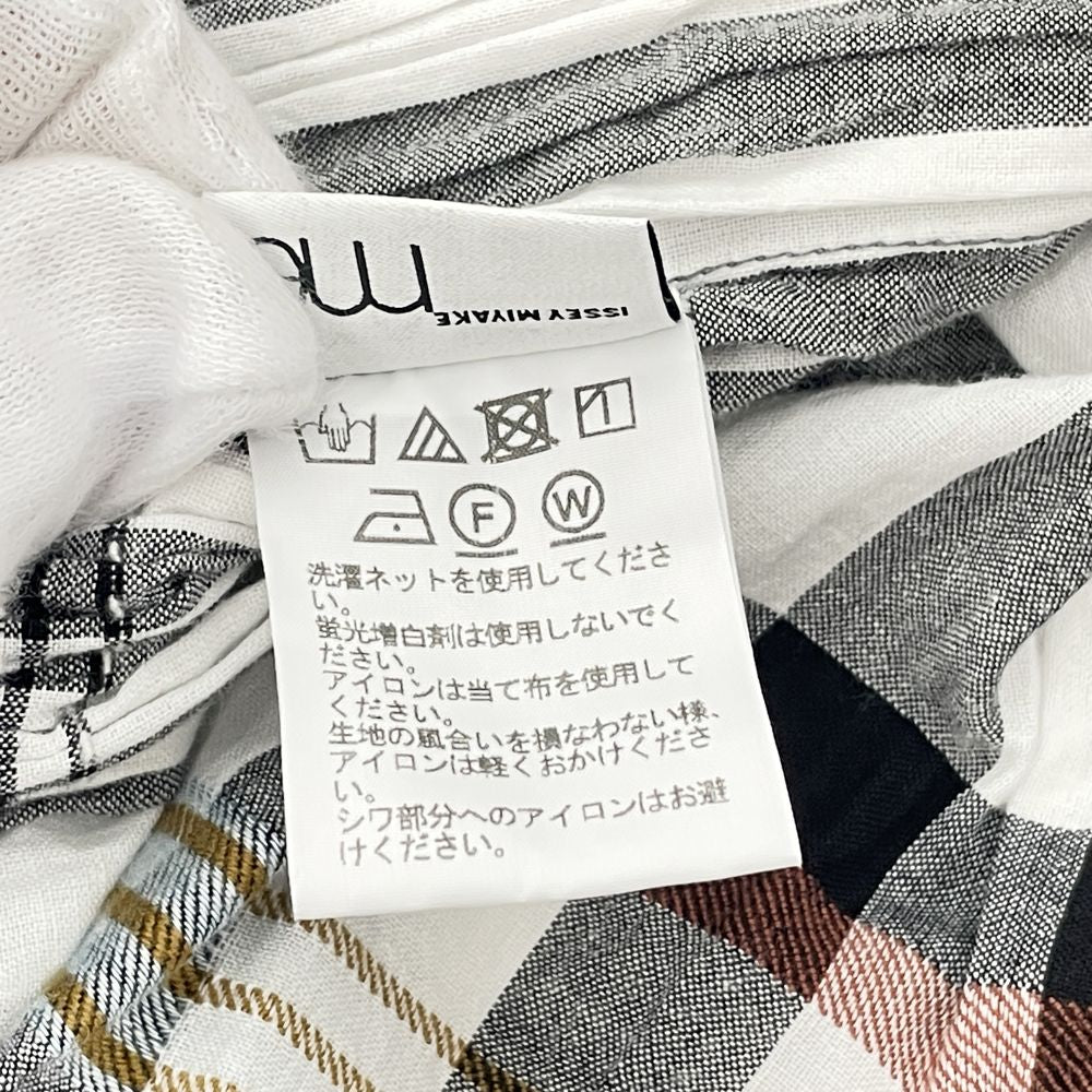 me ISSEY MIYAKE(ミー イッセイミヤケ) プリーツ加工 フレア チェック柄 ノースリーブ MI01FH571 ワンピース コットン/ポリウレタン レディース【中古AB】20240720