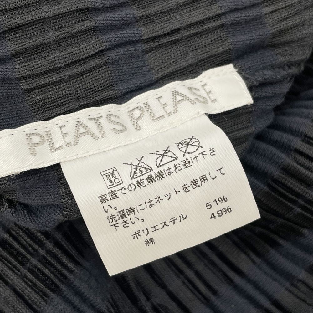 PLEATS PLEASE(プリーツプリーズ) イッセイミヤケ プリーツ加工 ポロシャツ ボーダー サイズ4 PP91-JK852 カットソー ポリエステル/コットン レディース【中古AB】20240719