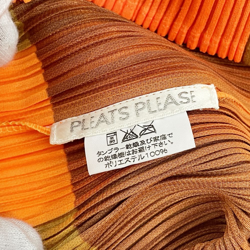 PLEATS PLEASE(プリーツプリーズ) イッセイミヤケ プリーツ加工 ノースリーブ ボーダー サイズ4 PP02-JK301 カットソー ポリエステル レディース【中古AB】20240720