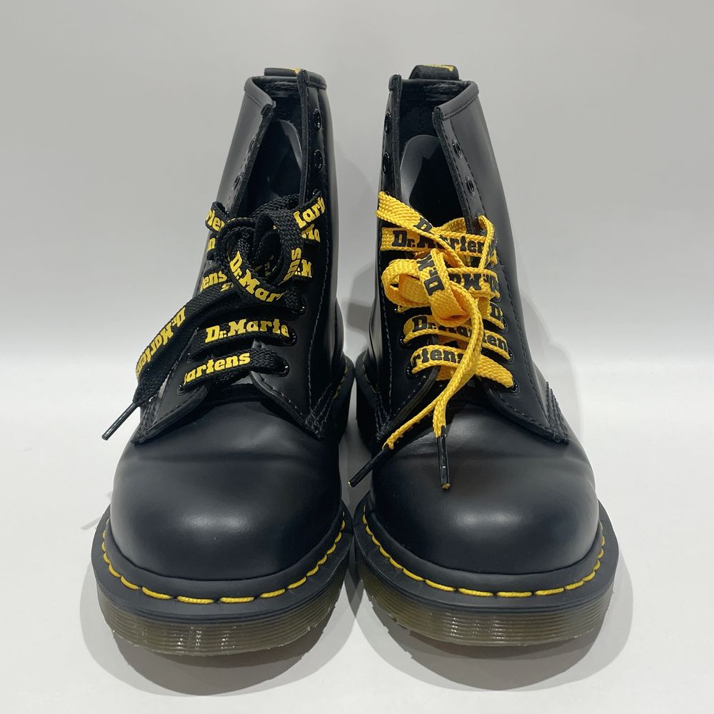 中古AB/使用感小】Dr.Martens ドクターマーチン 1460 8ホール イエローステッチ レースアップ UK7 ユニセックス ブーツ  10072 ブラック20480551