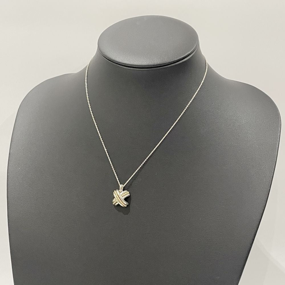 TIFFANY&Co.(ティファニー) シグネチャークロス コンビ ネックレス シルバー925/K18イエローゴールド レディース【中古】20240715