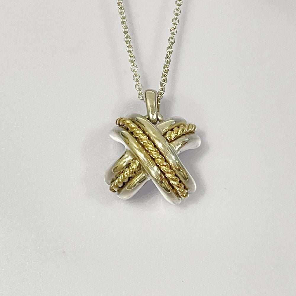 TIFFANY&Co.(ティファニー) シグネチャークロス コンビ ネックレス シルバー925/K18イエローゴールド レディース【中古】20240715