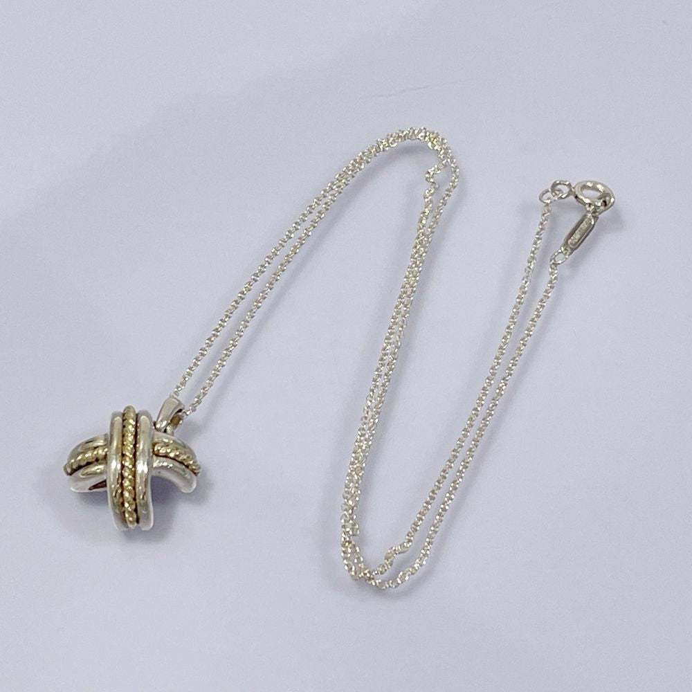 中古B/標準】TIFFANY&Co. ティファニー シグネチャークロス コンビ シルバー925 K18YG レディース ネックレス シルバー 20480587